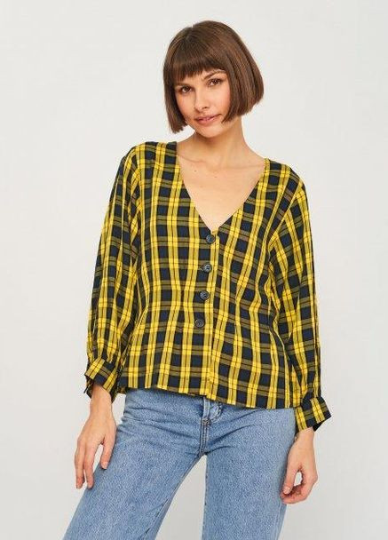 Жовта блуза демісезон,жовтий в візерунки, Envii