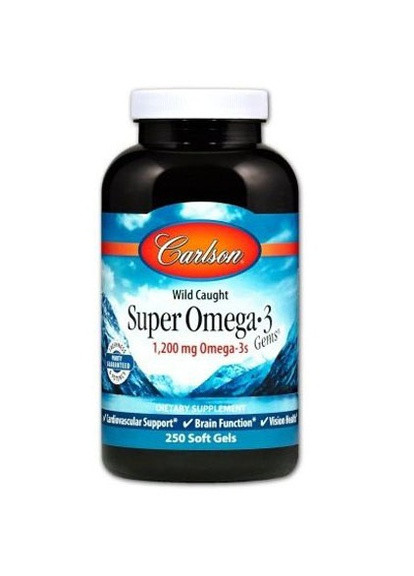 Super Omega-3 Gems 1200 mg 250 Soft Gels Carlson Labs (256721880)