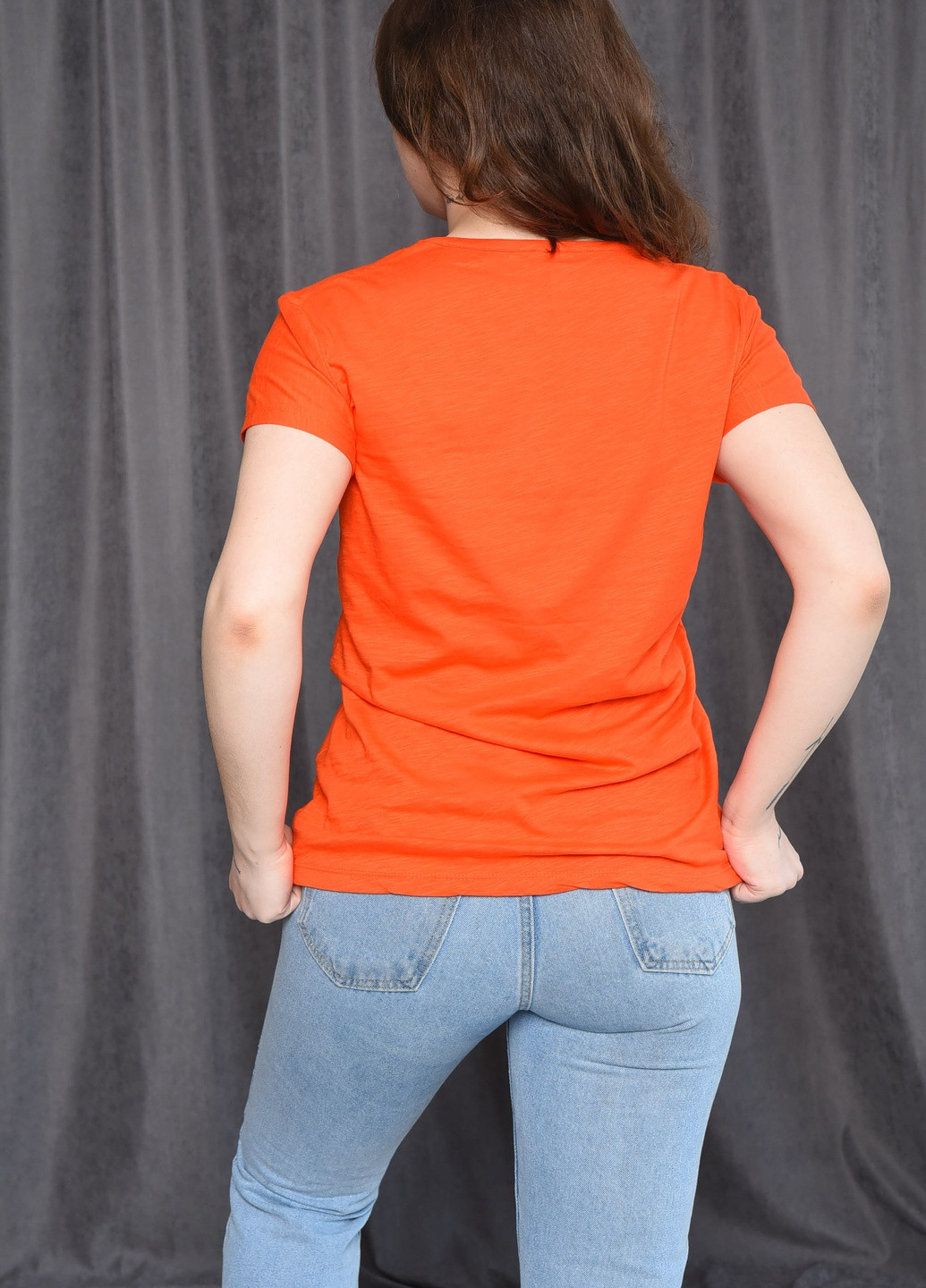 Оранжевая летняя футболка женская оранжевого цвета Let's Shop