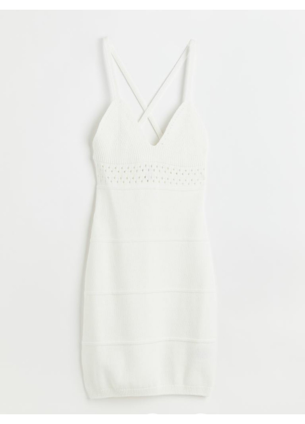 Белое повседневный женское вязаное платье н&м (56011) xs белое H&M