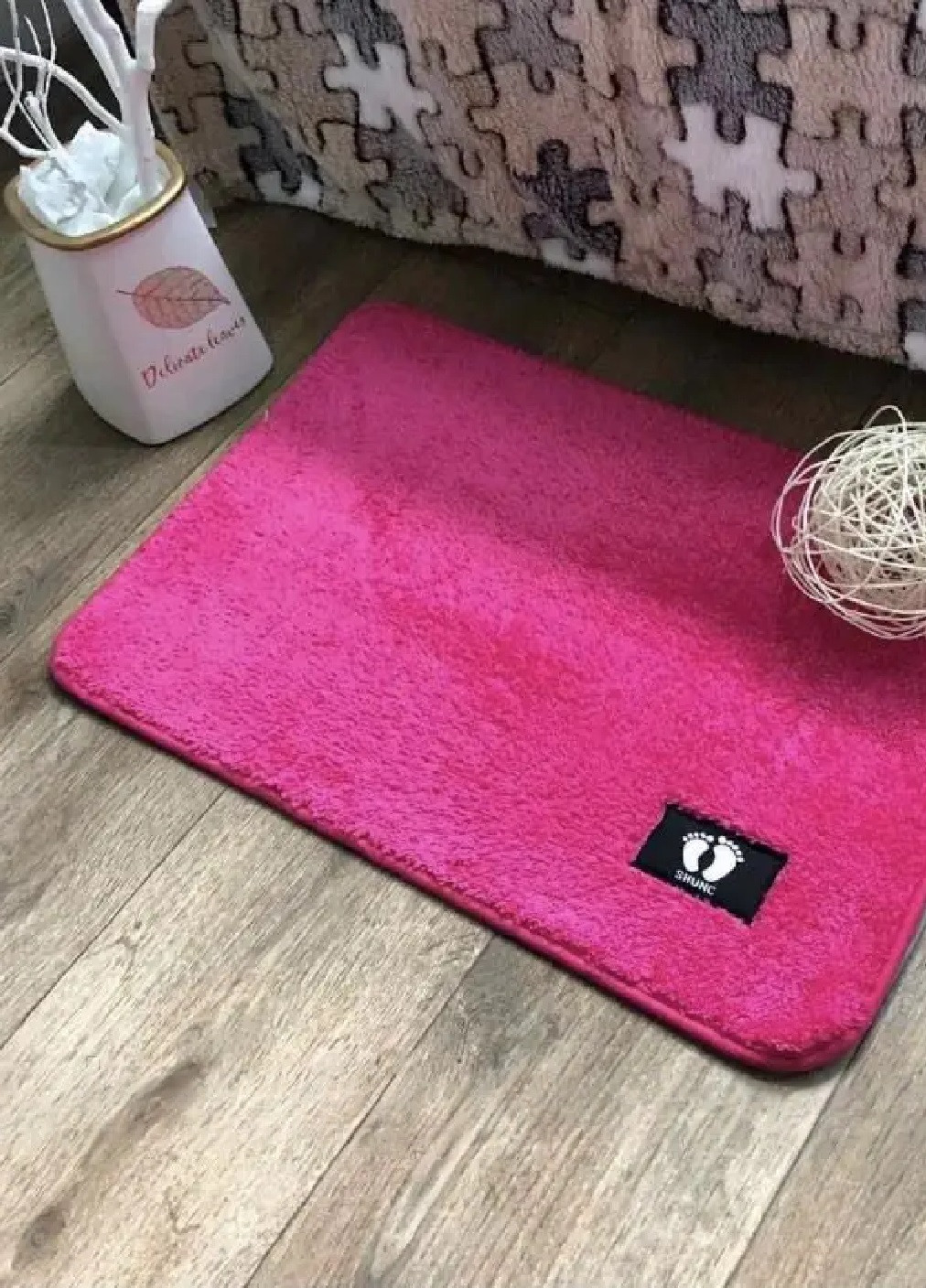 Прорезиненный коврик для ванной комнаты противоскользящий 60х40 см (473830-Prob) Розовый Unbranded (256615008)