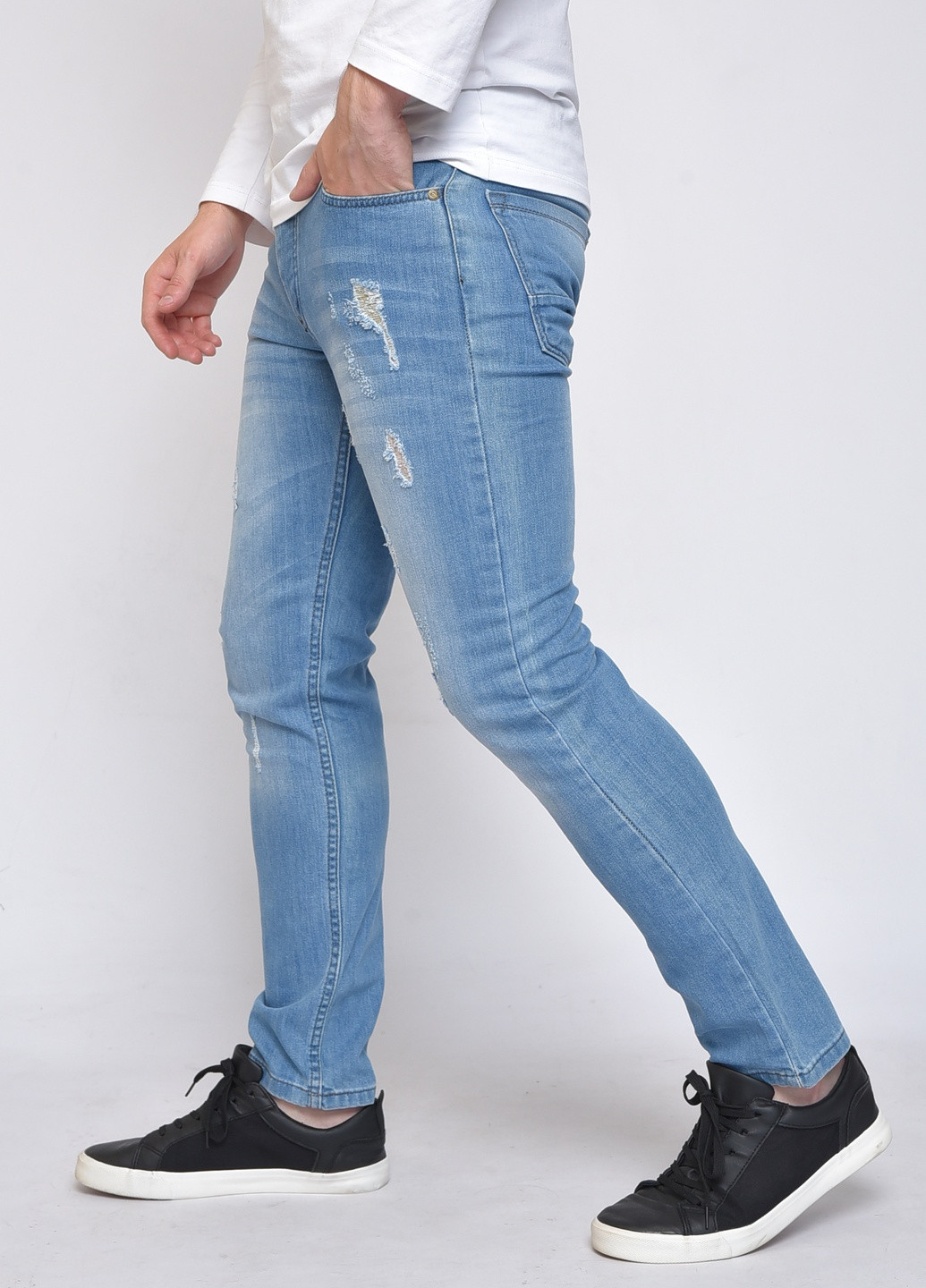 Голубые демисезонные прямые джинсы мужские голубого цвета размер 30 Let's Shop