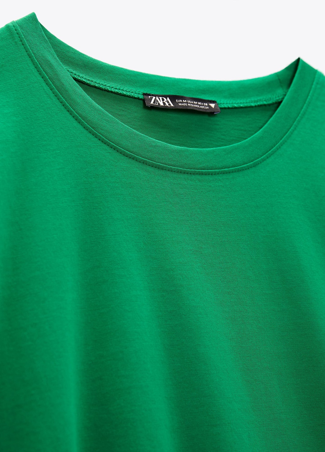 Зеленая всесезон базовая футболка с коротким рукавом Zara