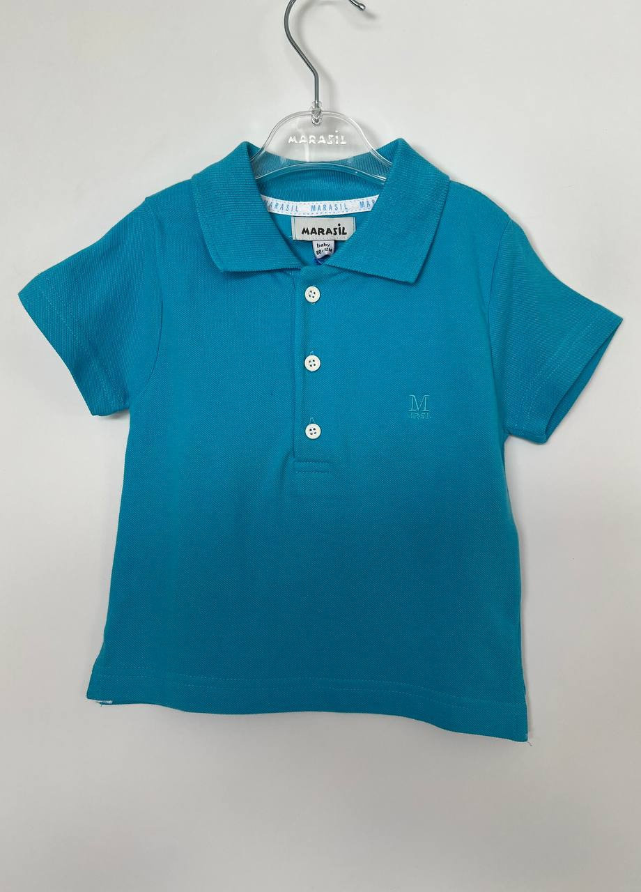 Голубой детская футболка-поло на к.р. для мальчика Marasil