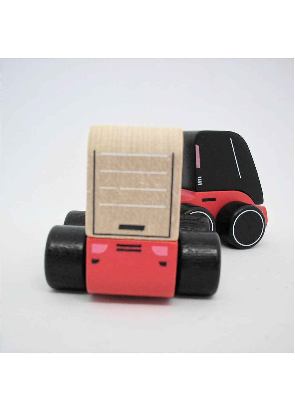 Игрушка деревянная детская разноцветная развивающая машинка фура на магнитах 2 детали Cubika (259771280)