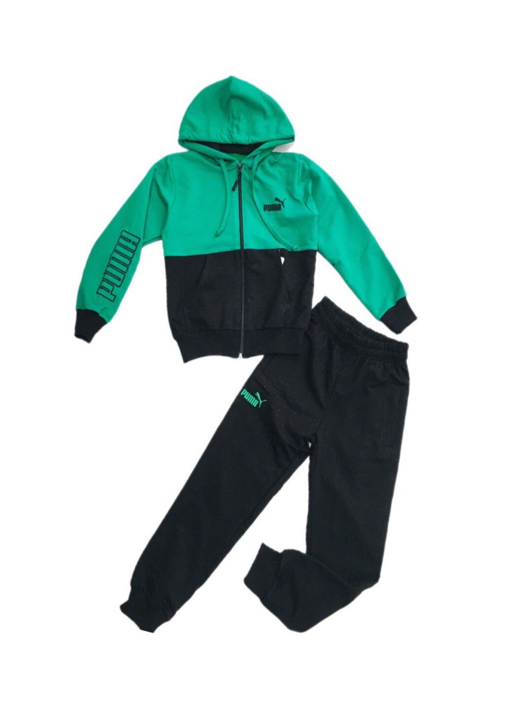 Черный демисезонный спортивный костюм для мальчика зелено-черный Модняшки