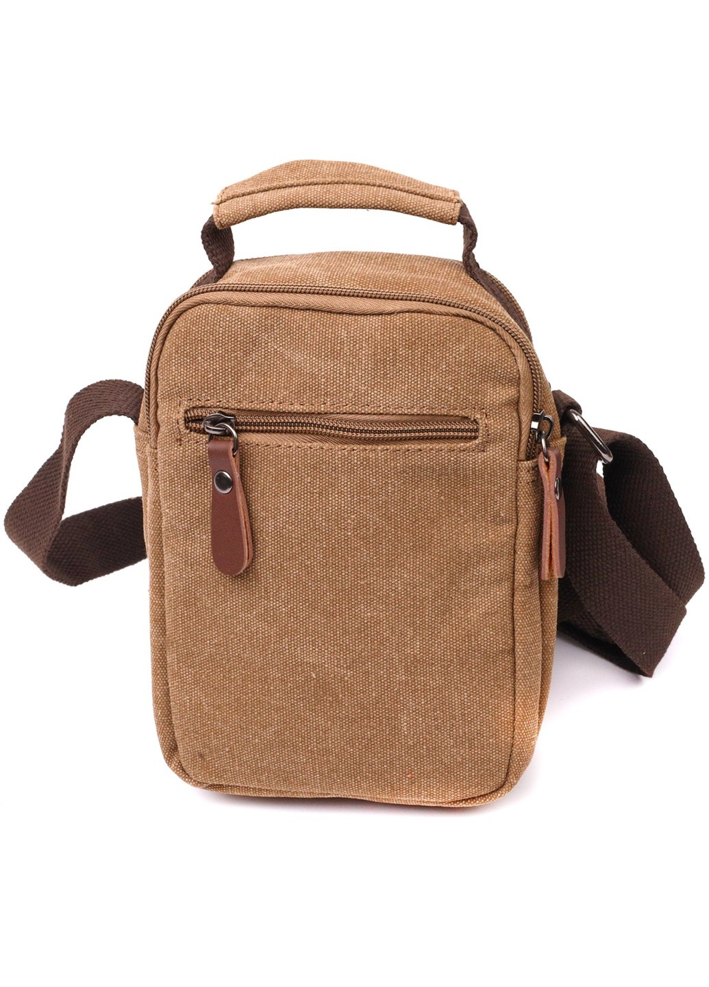 Практична невелика чоловіча сумка із щільного текстилю 22220 Коричневий Vintage (267932200)