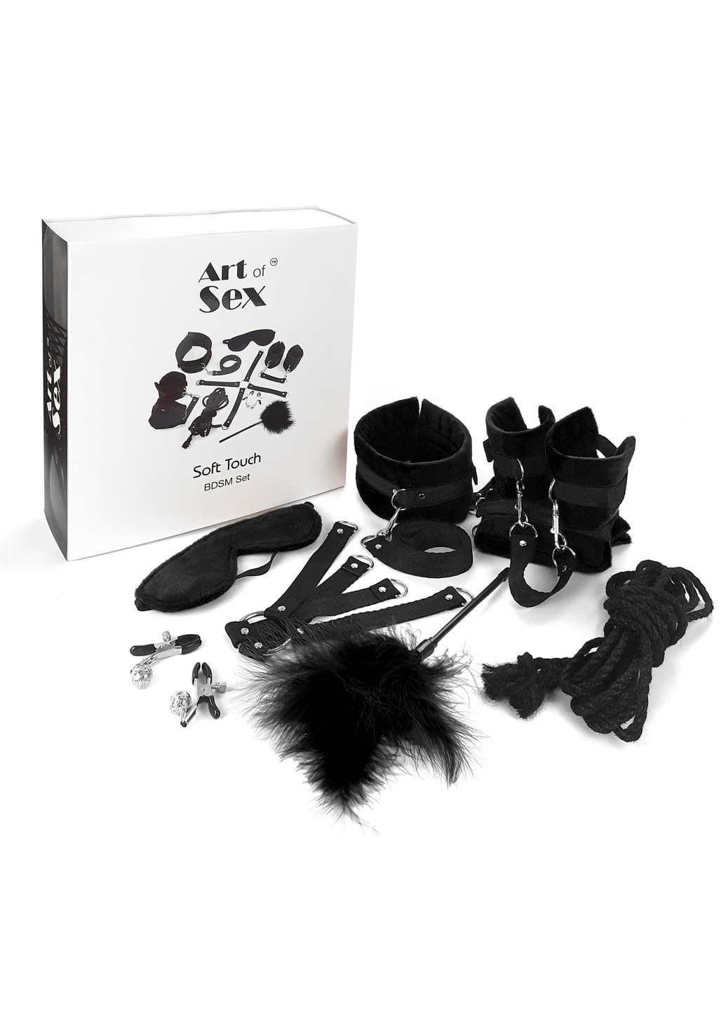 Набір БДСМ - Soft Touch BDSM Set, 9 предметів, Чорний Art of Sex (277236416)