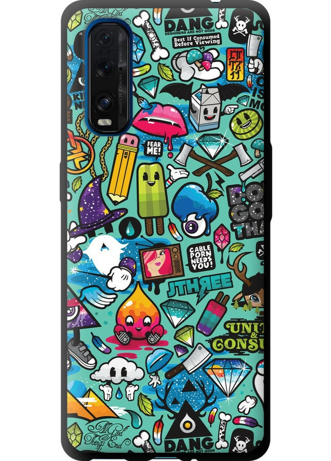 TPU чехол 'Стикер бомбинг 1' для Endorphone Oppo Find X2 (258298780)