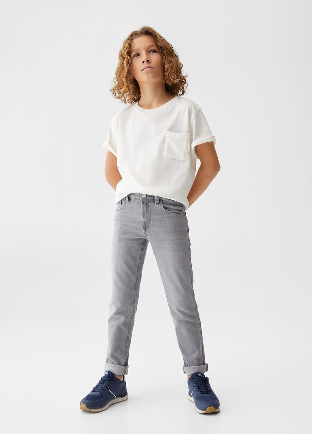 Серые демисезонные джинсы для мальчика 8871 152 см серый 66446 Mango