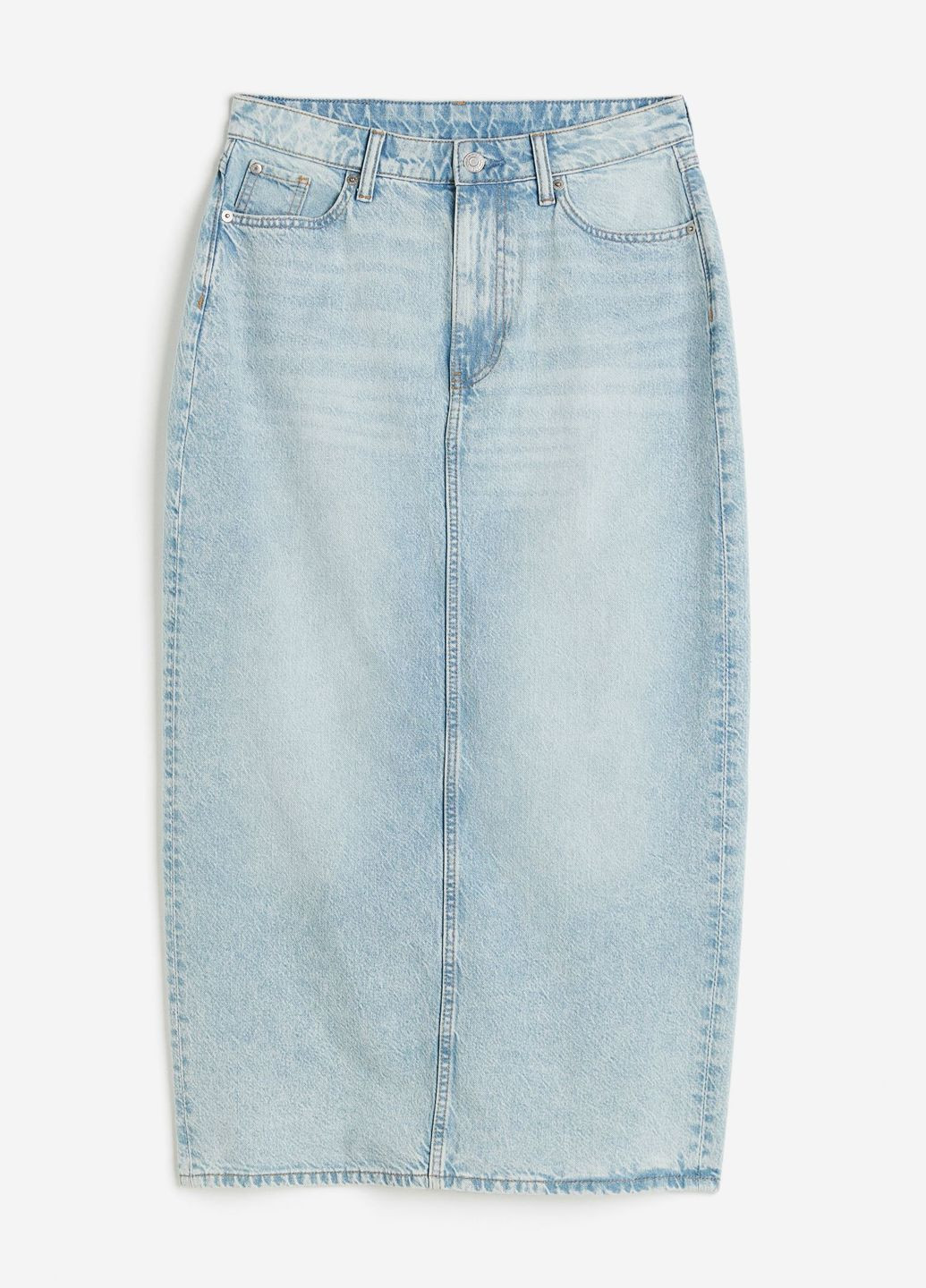 Голубая кэжуал однотонная юбка H&M карандаш