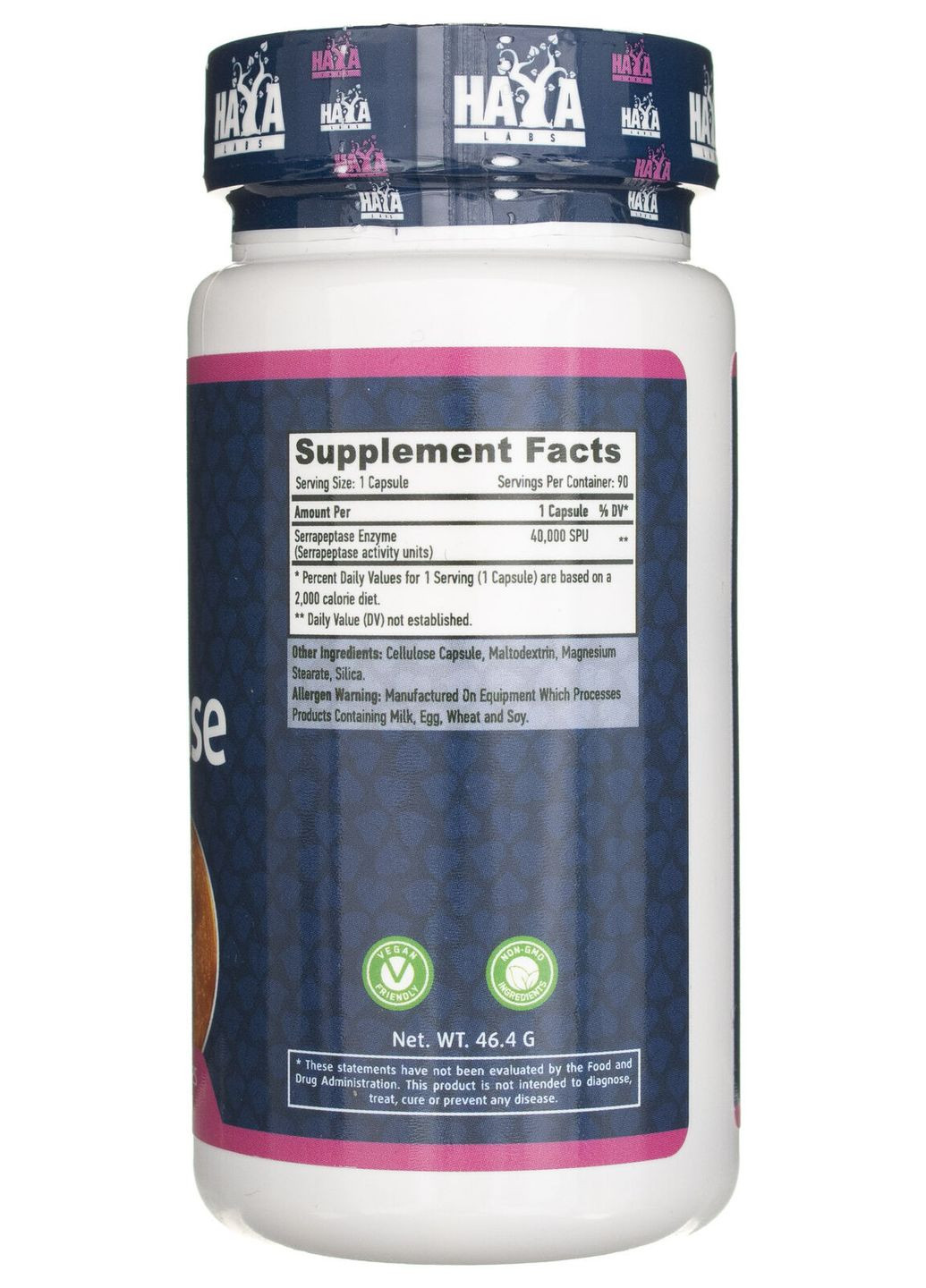 Серрапептаза Serrapeptase 40000 SPU 90 caps Haya Labs (260062097)
