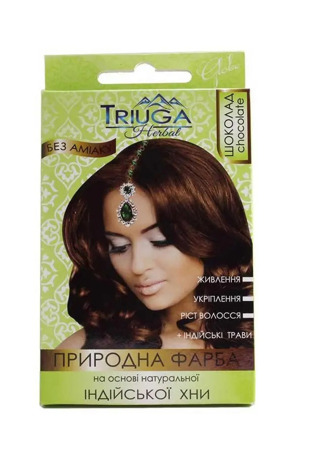 Фарба натуральна для волосся Triuga на основі хни Шоколад 25 г Triuga Herbal (258576706)