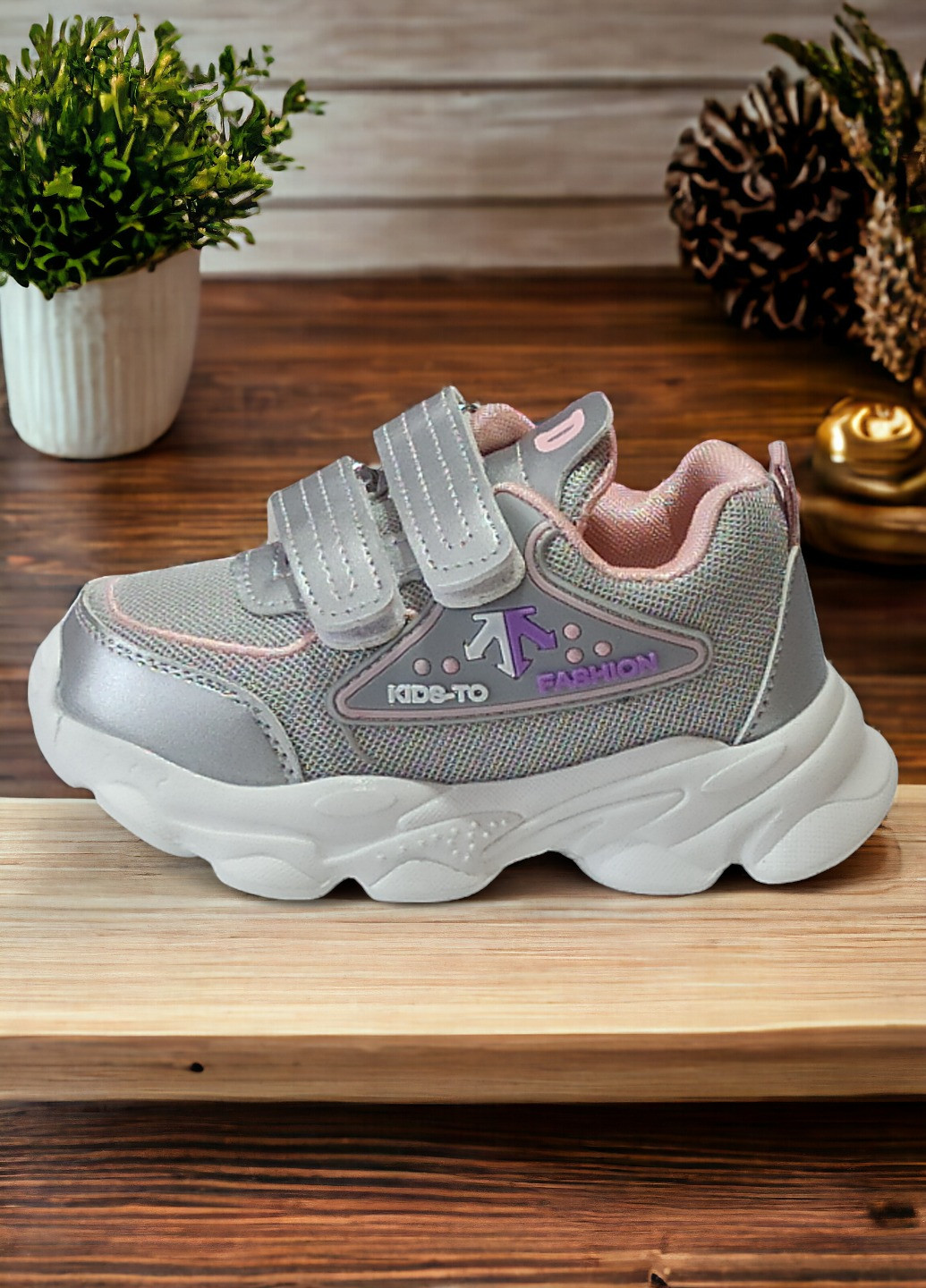 Срібні осінні дитячі кросівки для дівчинки 7502н Boyang
