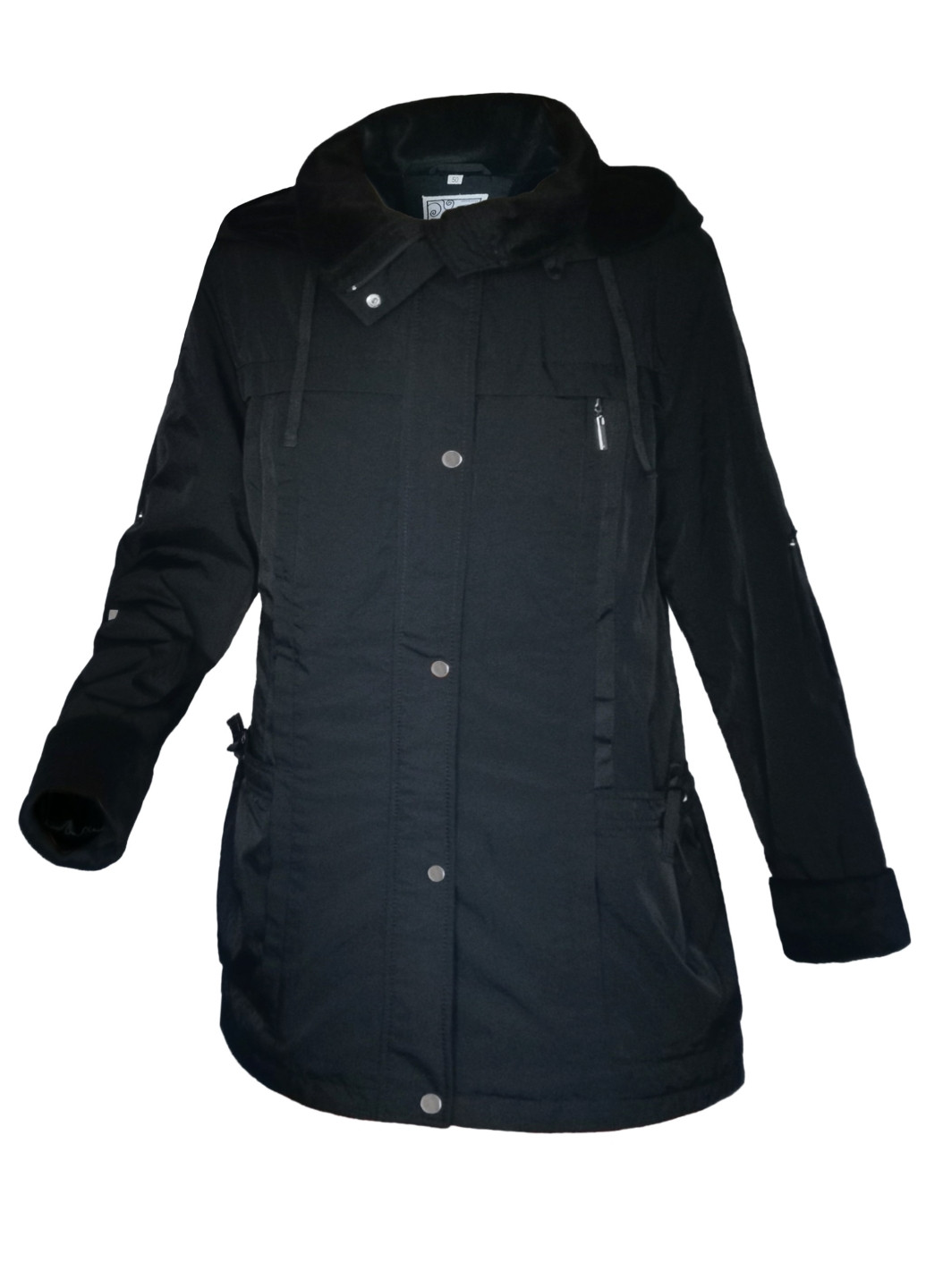 Чорна демісезонна куртка жіноча демісезонна з капюшоном City Classic
