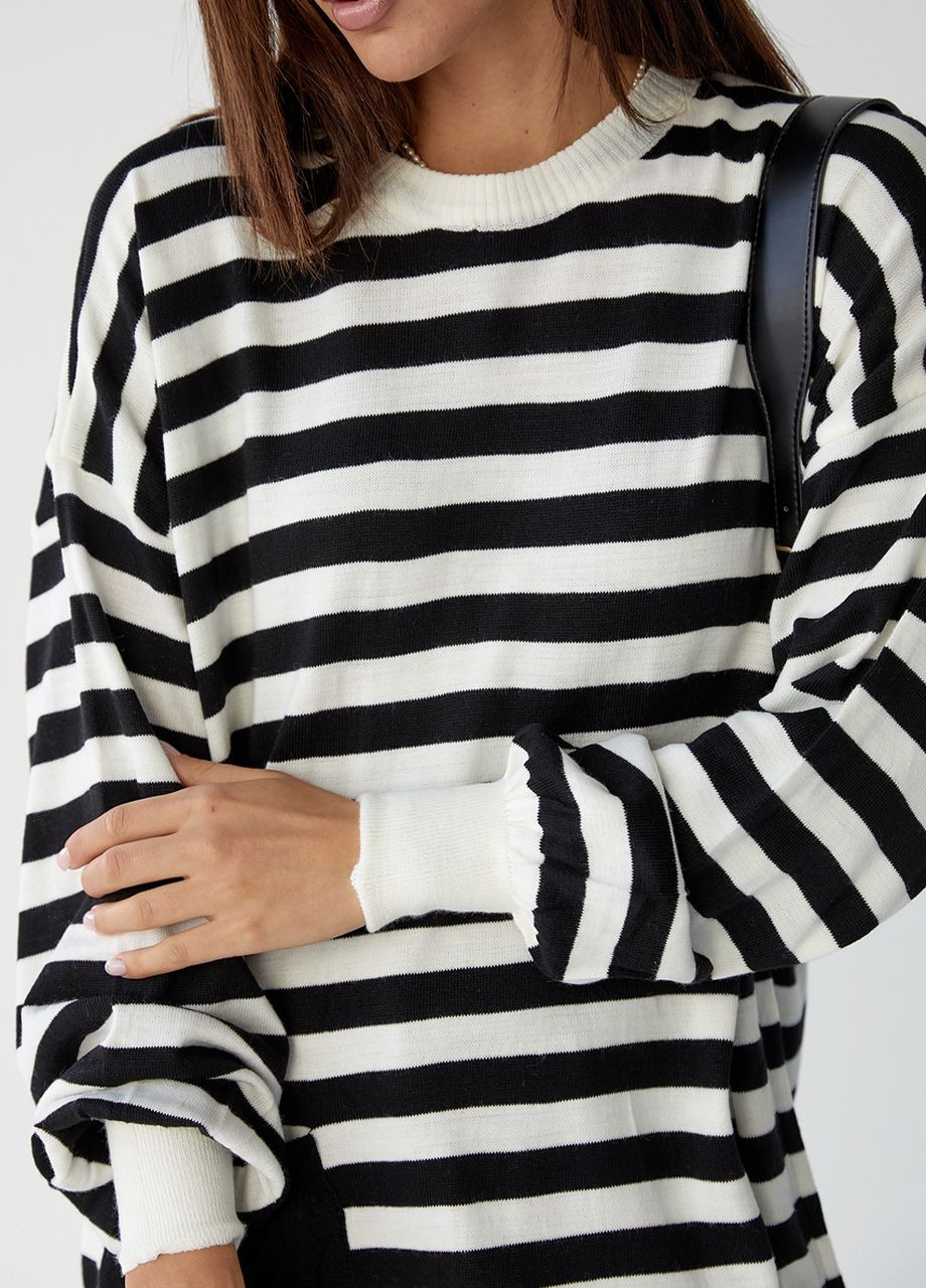 Туника женская в полоску с карманом - черный Lurex (262810237)