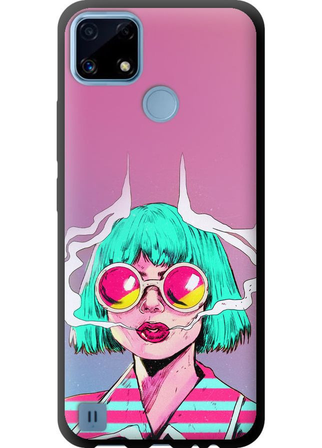 TPU чорний чохол 'Поп арт дівчина' для Endorphone Realme C21 (276193839)