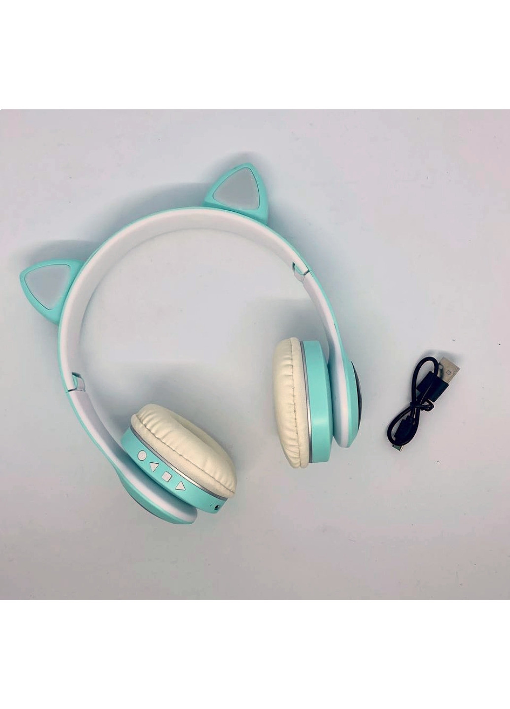Бездротові блютуз навушники з котячими вушками та різнокольоровим LED підсвічуванням Cat Ear VZV LED Bluetooth No Brand (261338946)
