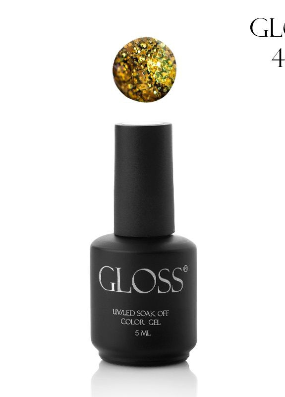 Гель-лак GLOSS 414 (золотисто-желтый, микроблеск и блестки), 5 мл Gloss Company кристал (268473489)