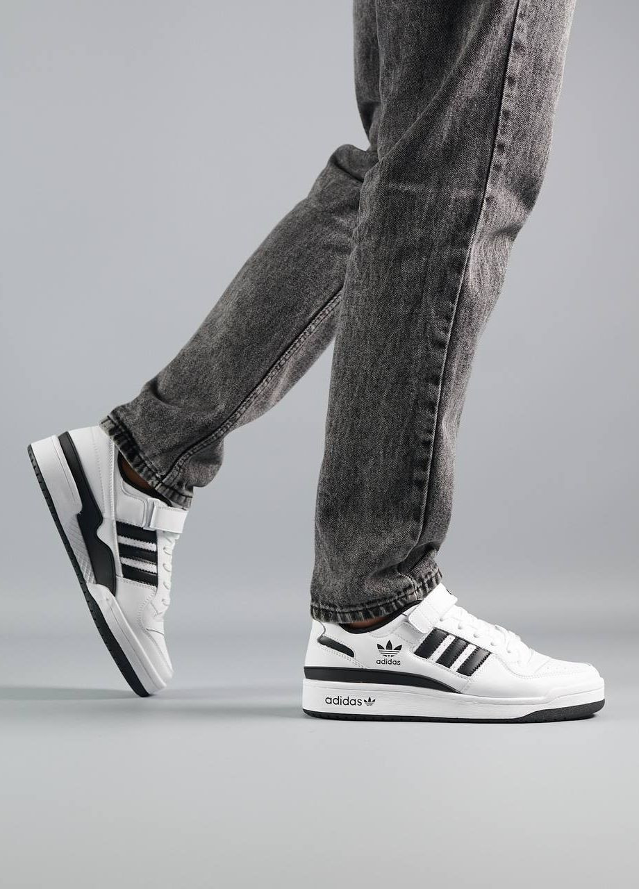 Білі Осінні кросівки чоловічі, вьетнам adidas Forum 84 Low White Black