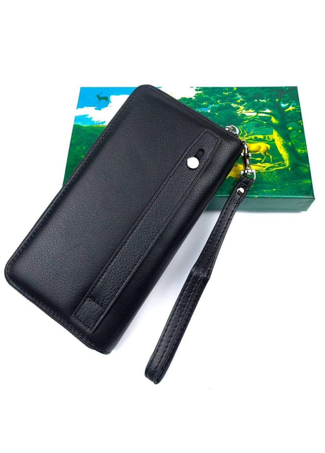 Шкіряне чоловіче портмоне з ручкою MC-802-1 (JZ6708) чорний Marco Coverna (259737038)