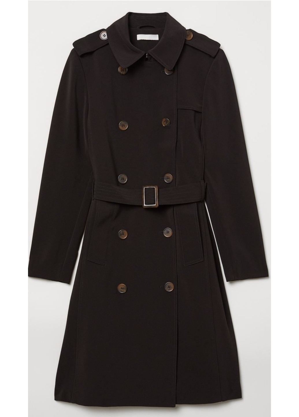 Чорна демісезонна жіночий двобортний тренч н&м (55668) 34 чорний H&M