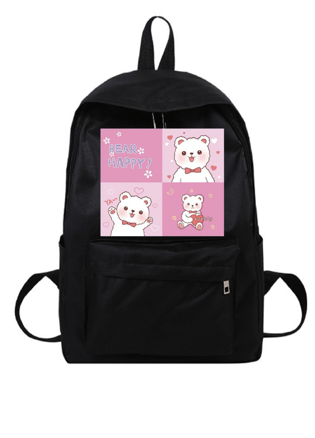 Рюкзак городской черный 36*25 мишки No Brand (259575394)
