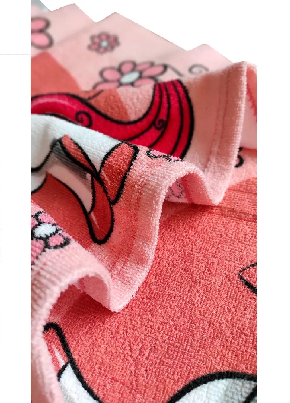 Unbranded детское пляжное полотенце пончо с капюшоном микрофибра для ванной бассейна пляжа 60х60 см (474678-prob) единорог рисунок розовый производство -