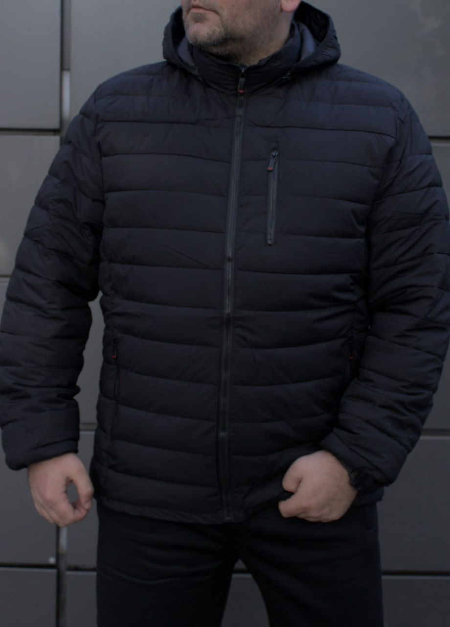 Чорна демісезонна утеплена стьобана куртка Vakko