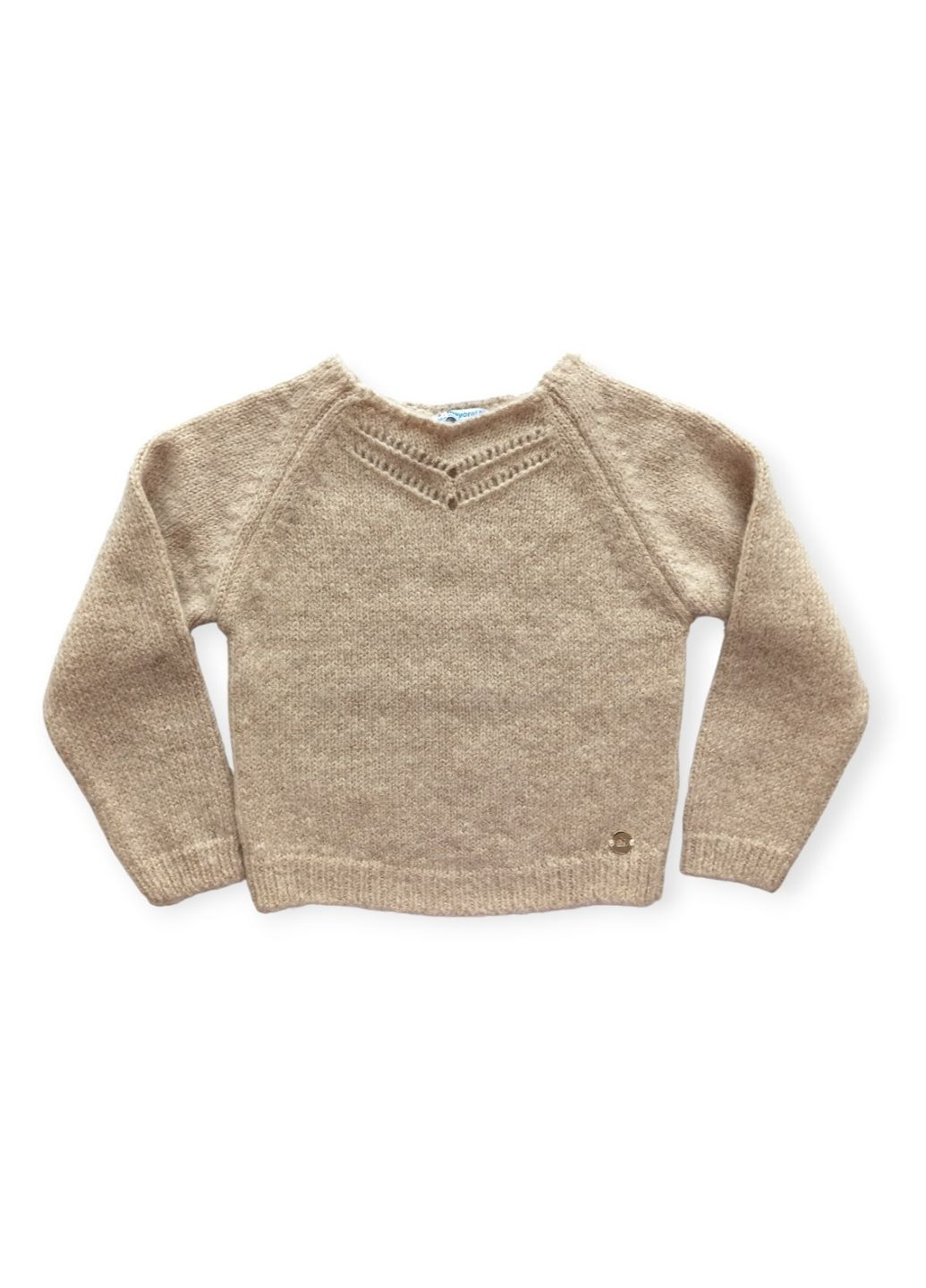 Бежевый зимний свитер для девочки 4322-29 беж пуловер Mayoral