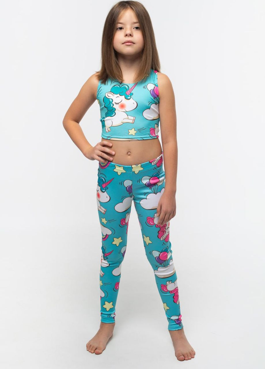 Дитячий спортивний костюм лосини та топ для дівчинки No Brand unicorn (276458750)