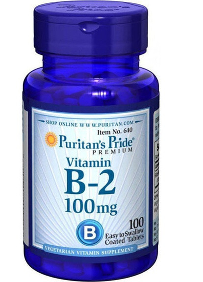 Puritan's Pride Vitamin B-2 (Riboflavin) 100 mg 100 Tabs Puritans Pride (256724626)