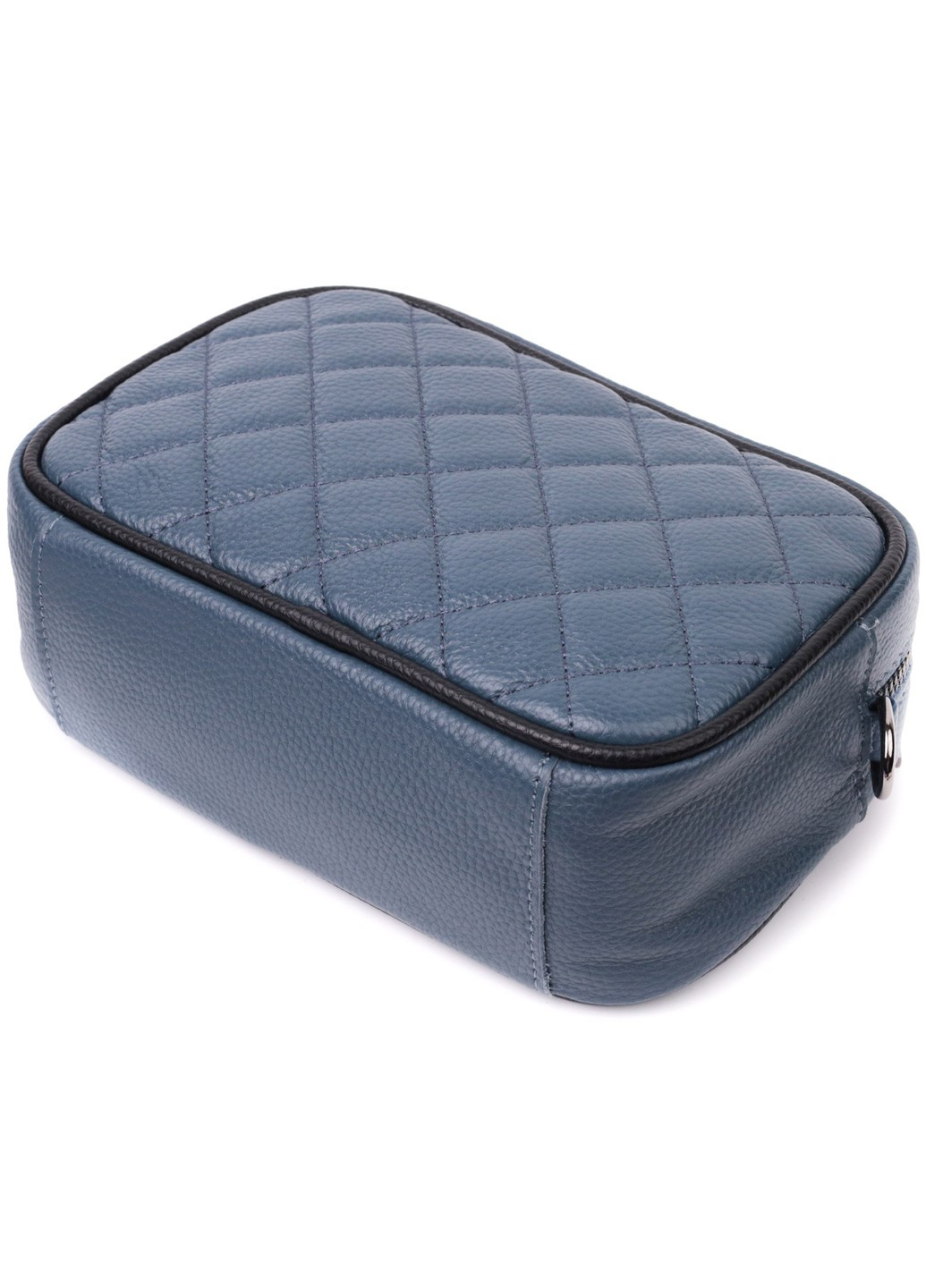 Шкіряна сумка через плече на одне відділення для жінок 22385 Синя Vintage (276457638)