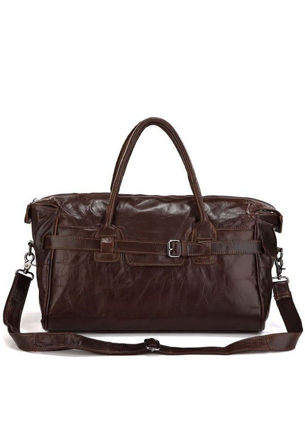Дорожня шкіряна сумка 14053 Темно-коричневий Vintage (271813503)