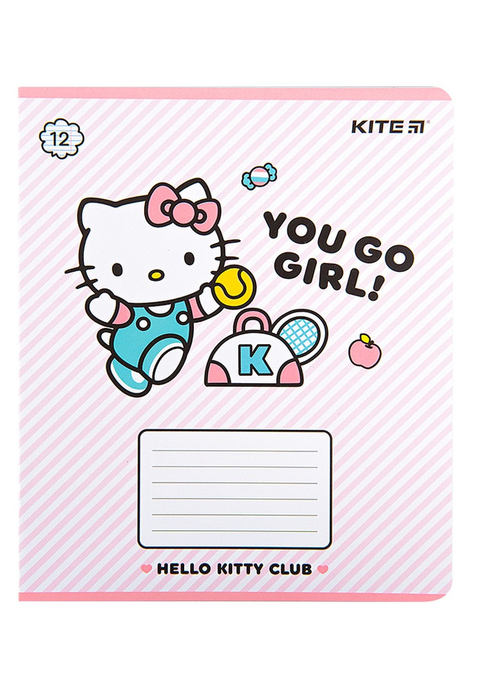 Тетрадь в линейку 12 листов Hello Kitty цвет разноцветный ЦБ-00223200 Kite (259961169)