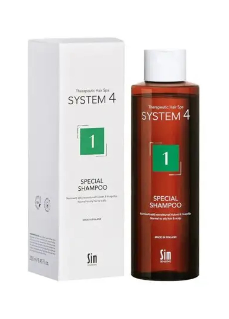 Шампунь с климбазолом для нормальной и жирной кожи головы System 4 "1" Special Shampoo 250 ml Sim Sensitive (267646960)