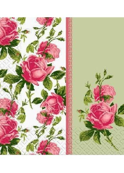 Серветки паперові тришарові Троянди 18 шт. Марго (265628916)