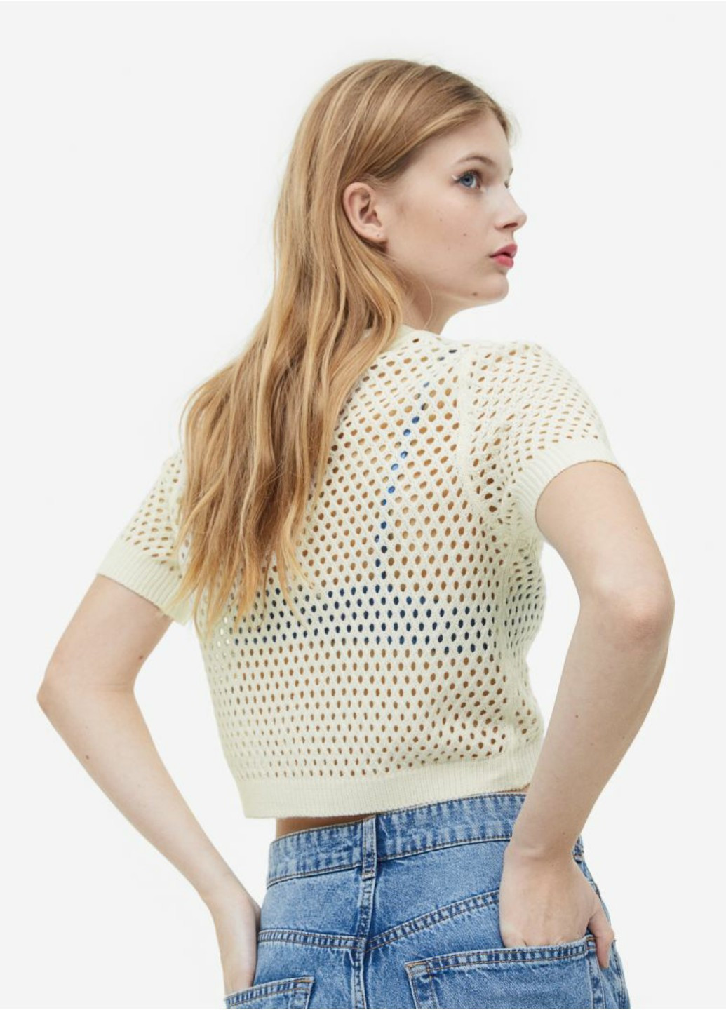 Жіночий в'язаний топ Н&М (55708) 34 Білий H&M (258885889)