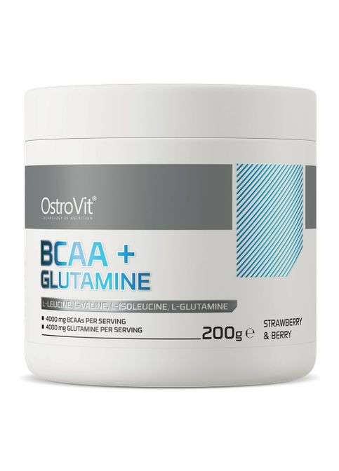 BCAA + Glutamine 200 g /20 servings/ Strawberry Berry Ostrovit (275533871)