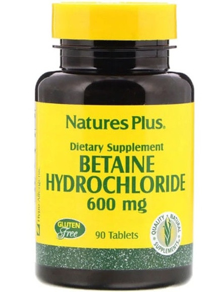 Nature's Plus Betaine Hydrochloride 600 mg 90 Tabs NAP-04370 Natures Plus (257252501)