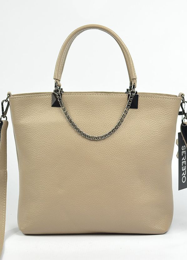 Бежевая женская сумка из натуральной кожи Serebro (274534474)