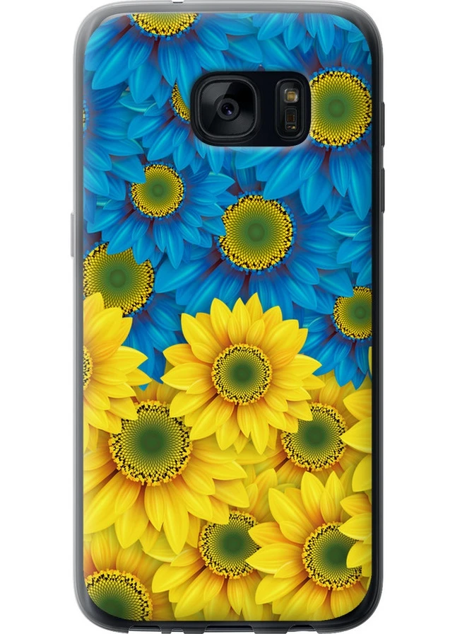 Силиконовый чехол 'Жёлто-голубые цветы' для Endorphone Samsung Galaxy S7 G930F (257837880)