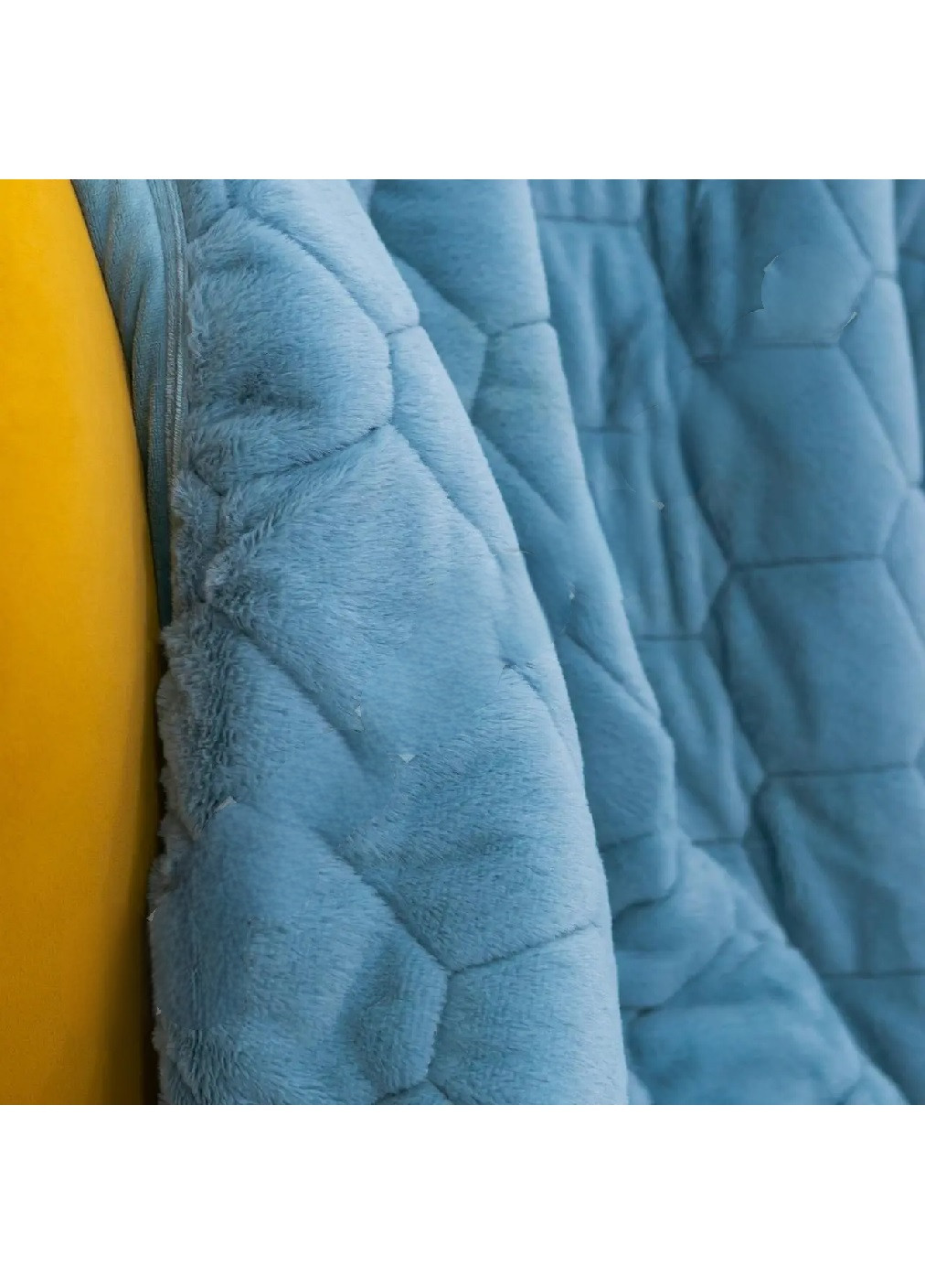 Плед покривало ковдра елітна на ліжко шиншила двоспальне євро 200х220 см (475623-Prob) Блакитне Unbranded (269340963)