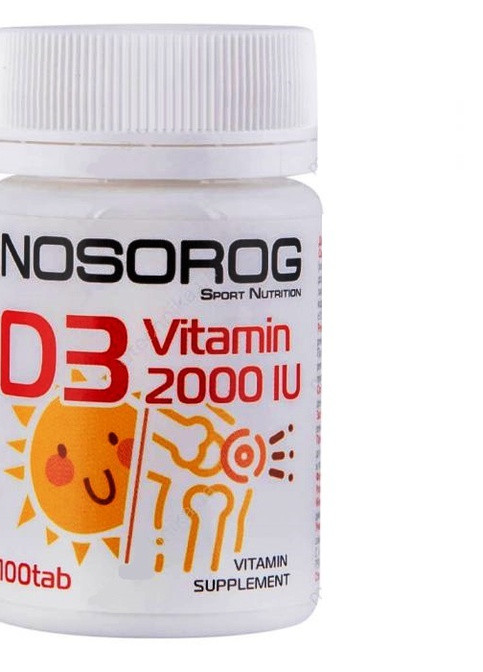 Vitamin D3 2000 IU 100 Tabs Nosorog Nutrition (258499627)
