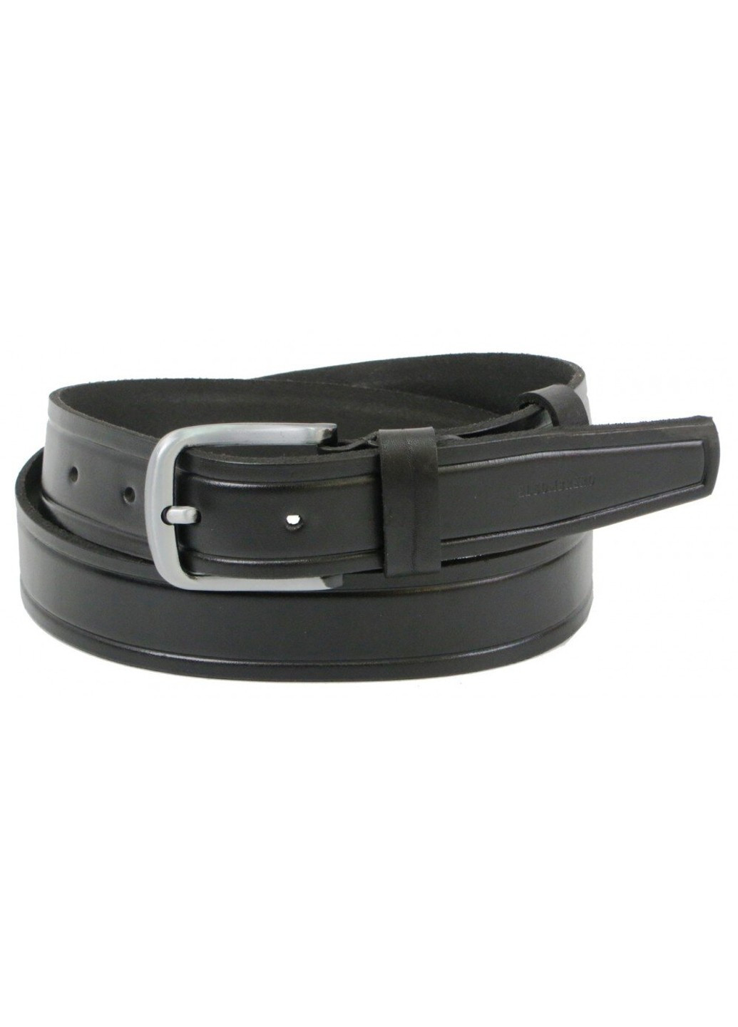 Шкіряний чоловічий ремінь 1262-38 чорний 3,8 см Skipper (266142746)
