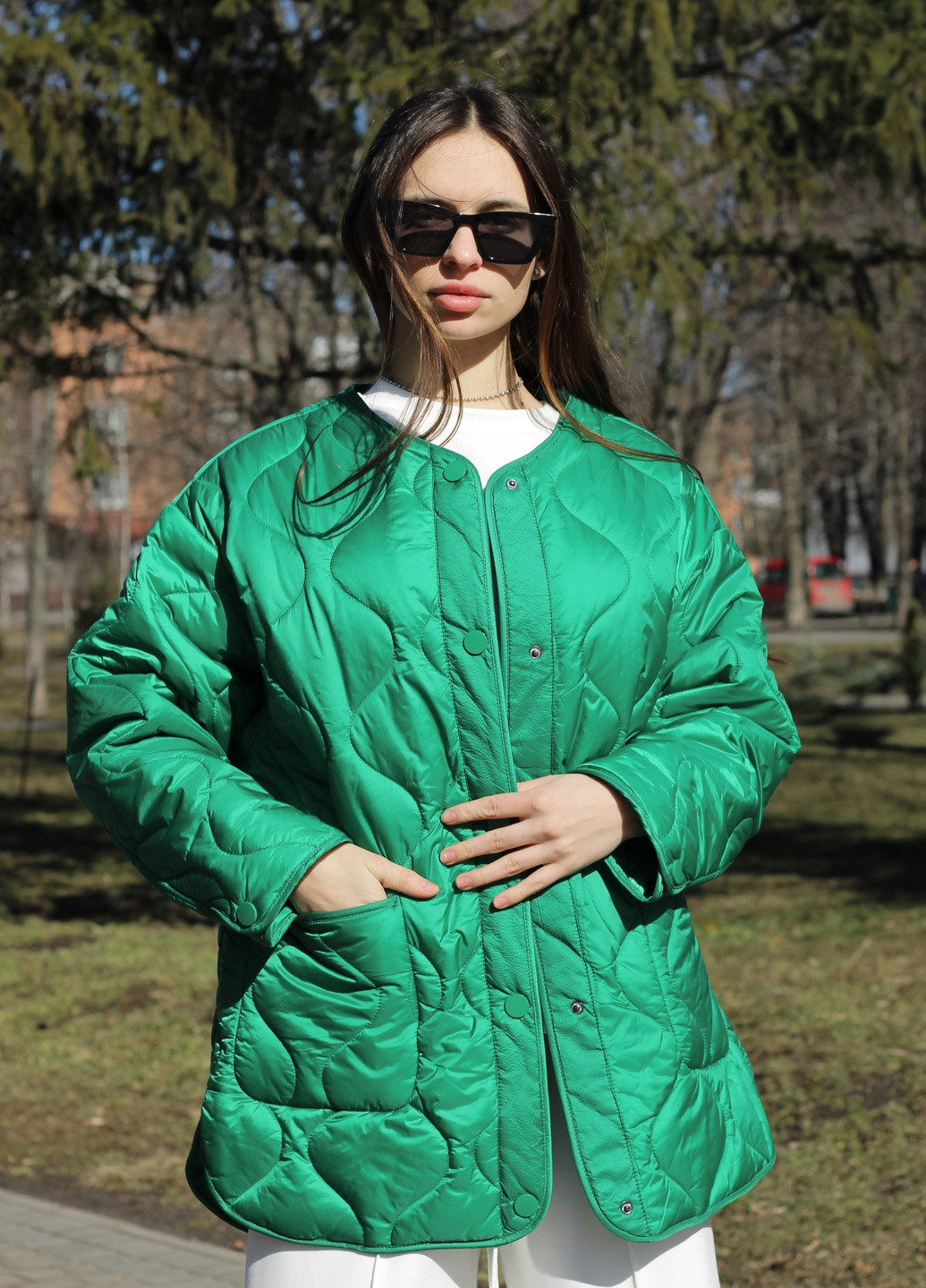 Зелена демісезонна куртка жіноча new color NewColor