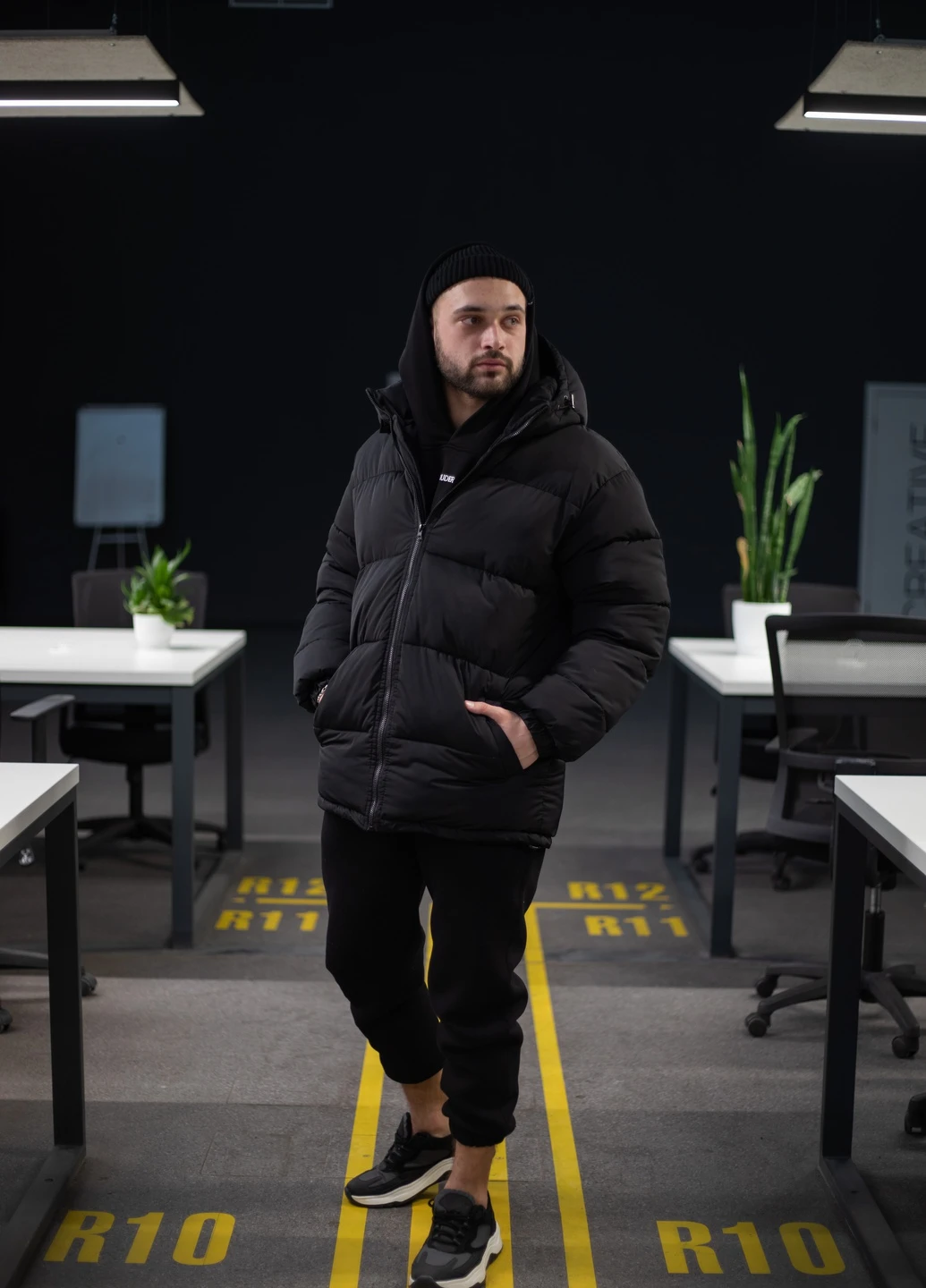 Чорна зимня зимова чоловіча куртка No Brand