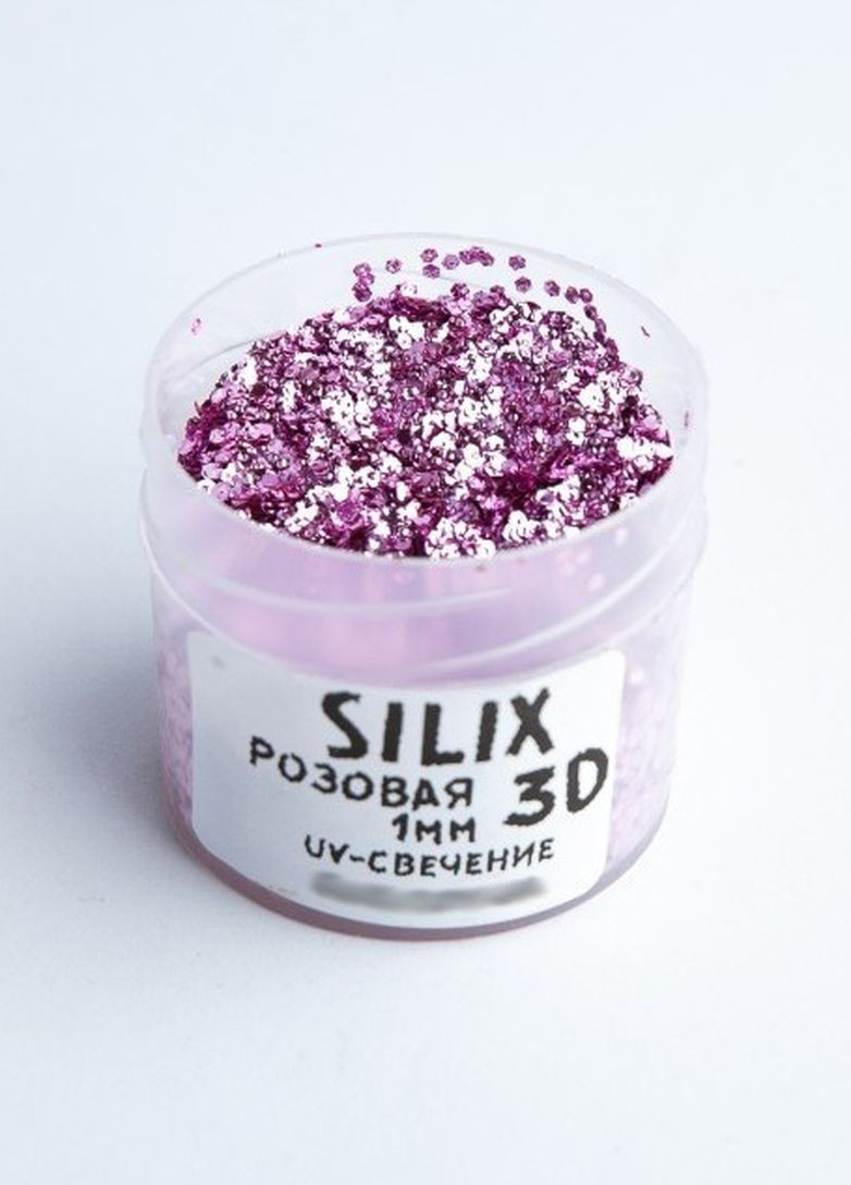Блестка для силиконовых приманок УФ 3D - розовая термостойкая (глиттер) 1мм. SILIX (264661394)