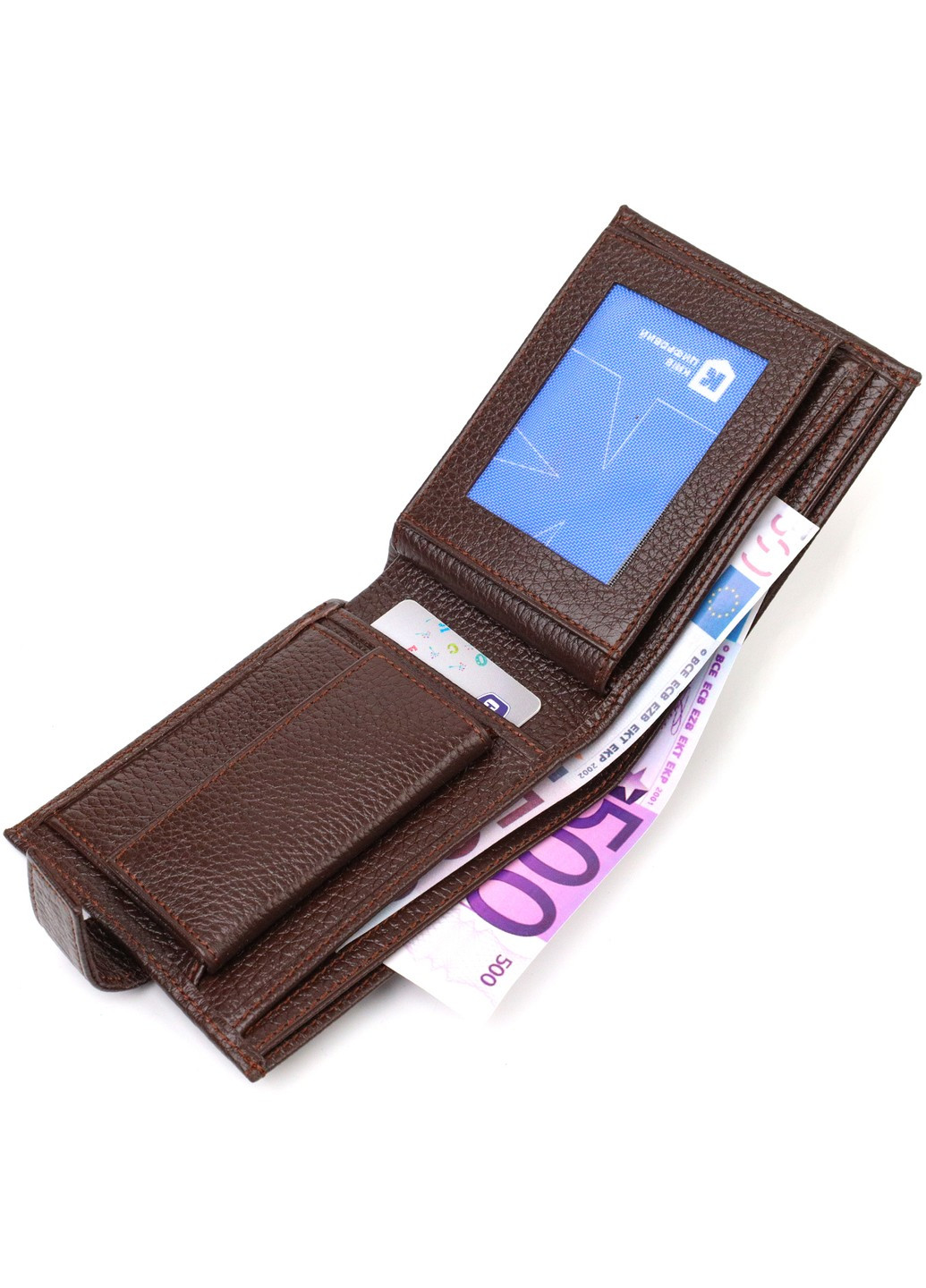 Практичний горизонтальний гаманець для чоловіків із натуральної шкіри флотар 21886 Коричневий Canpellini (259873930)