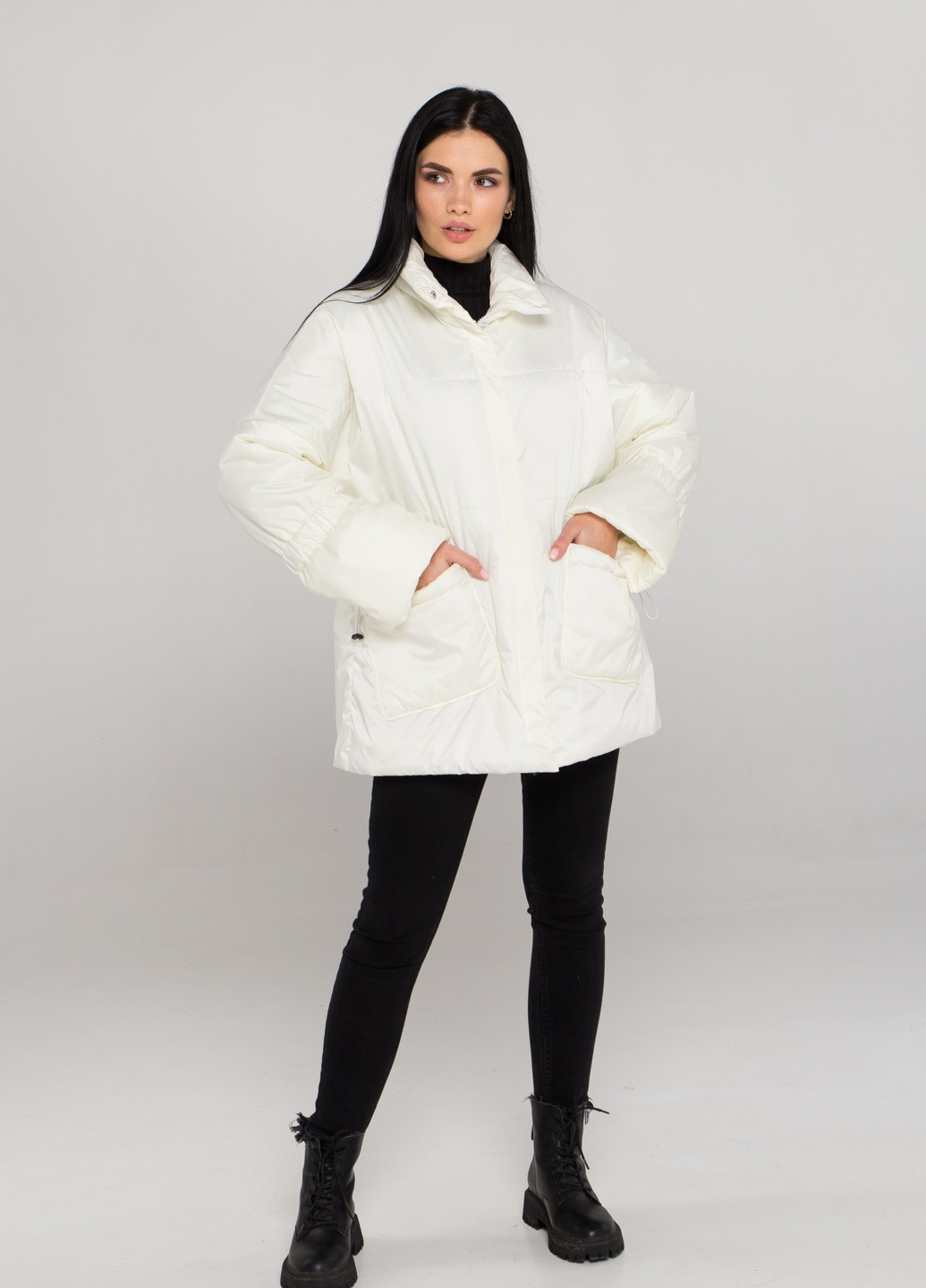 Молочная демисезонная куртки весенние женские стильные SK